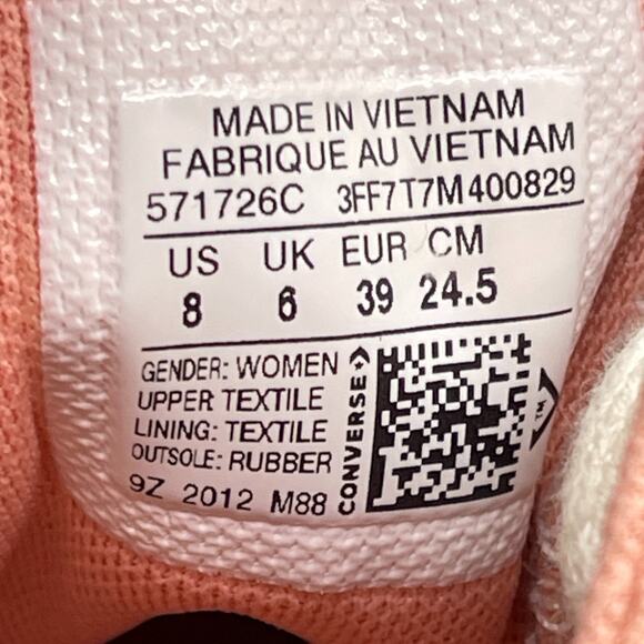 Converse Chuck Taylor CTAS Shoes Womens 8 Pink Lugged Casual Comfort Skate - Picture 8 of 8